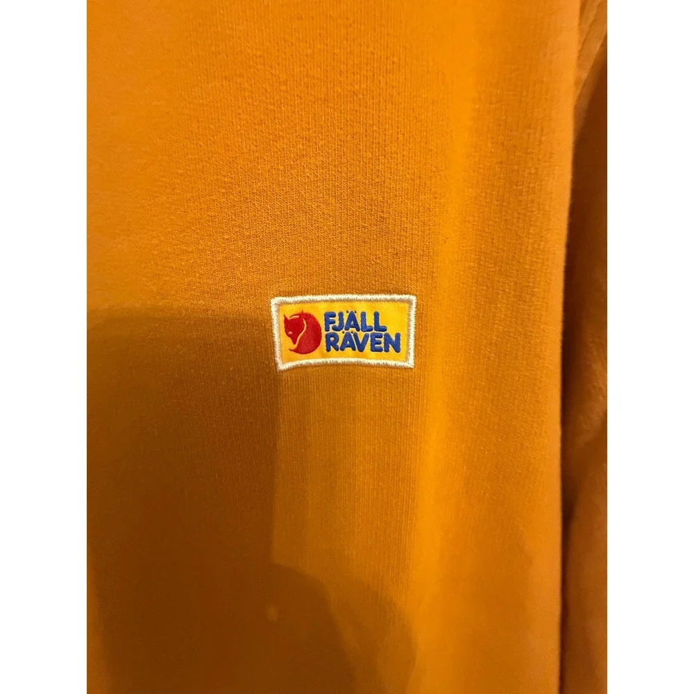 Fjallraven Vardag Sweater Mens Large Mustard Yellow Organic Cotton Pullover
